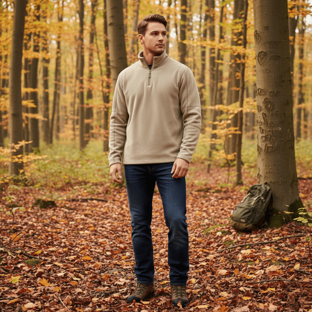 Pull polaire demi - zip léger pour homme | Montelac - Montelac