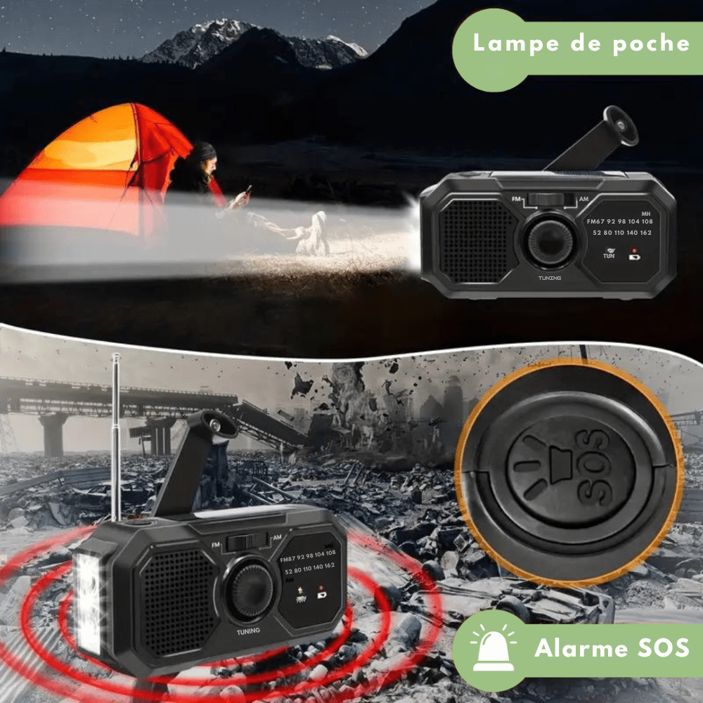 Radio d’urgence portable à énergie solaire | Montelac - Montelac