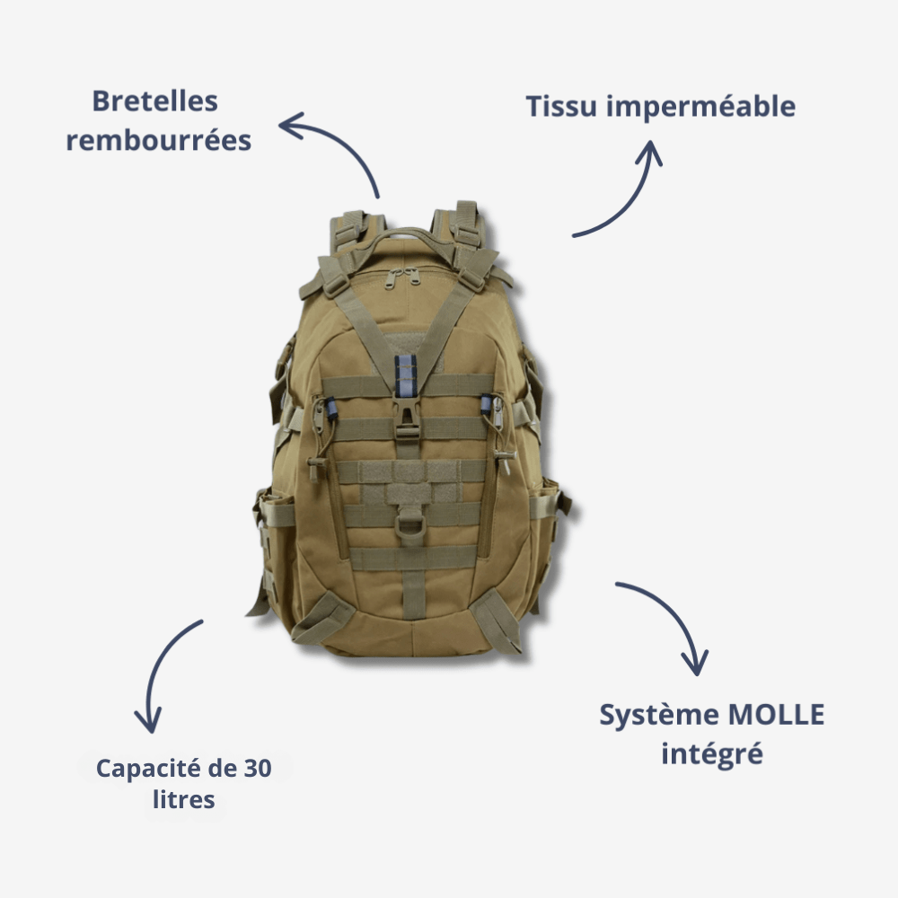 Sac à dos de randonnée 30L imperméable et robuste | Montelac - Montelac