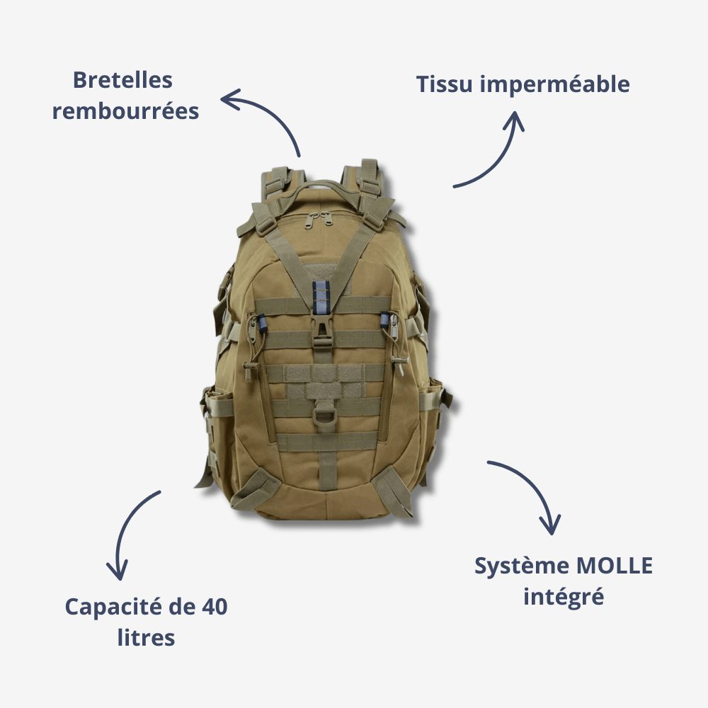 Sac à dos de randonnée 40L imperméable et robuste | Montelac - Montelac