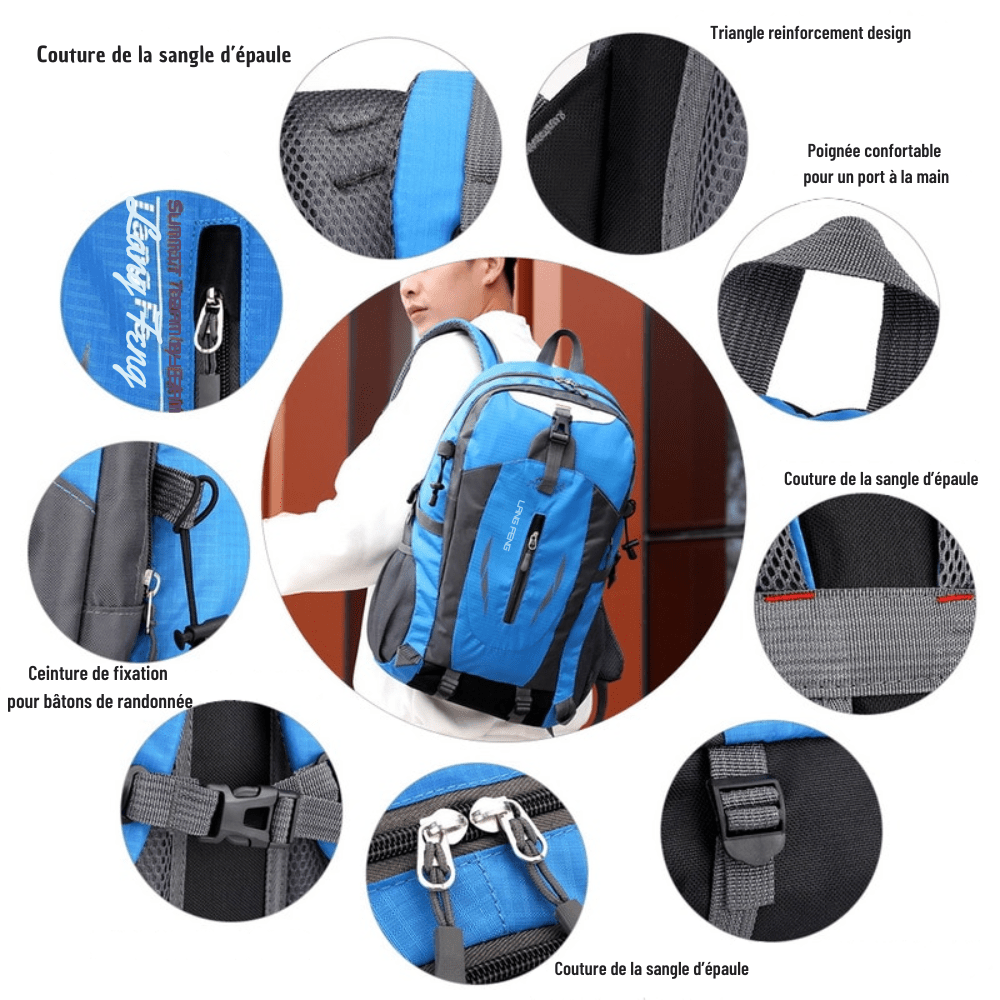 Sac à dos de randonnée imperméable 40 L et respirant | Montelac - Montelac