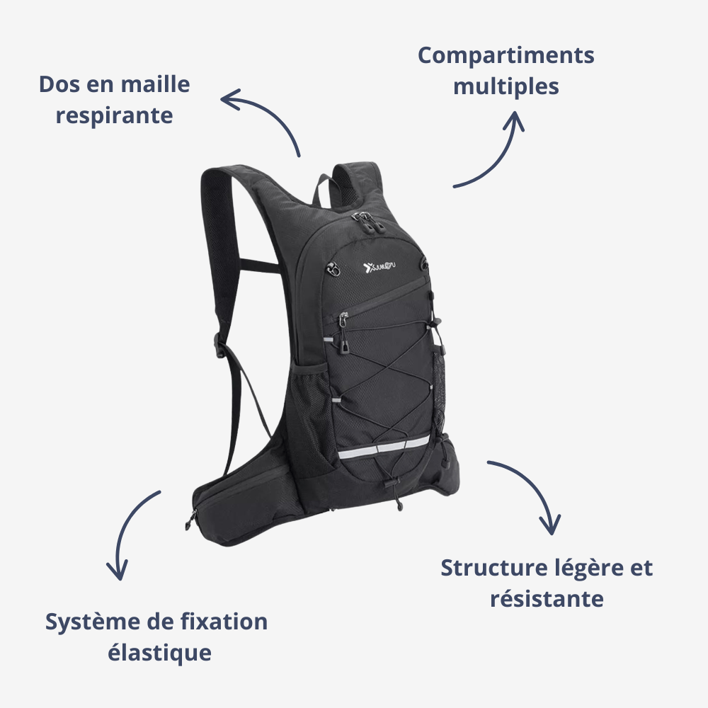 Sac à dos de randonnée léger et respirant pour vélo et marche - Montelac