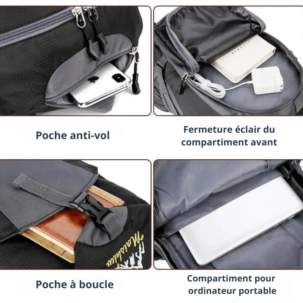 Sac à dos imperméable robuste 40L pour la randonnée - Montelac