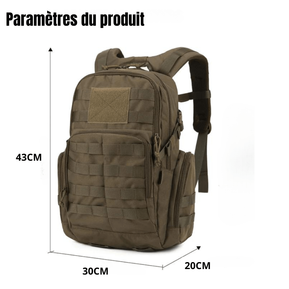 Sac à dos tactique résistant 25L avec système MOLLE - Montelac