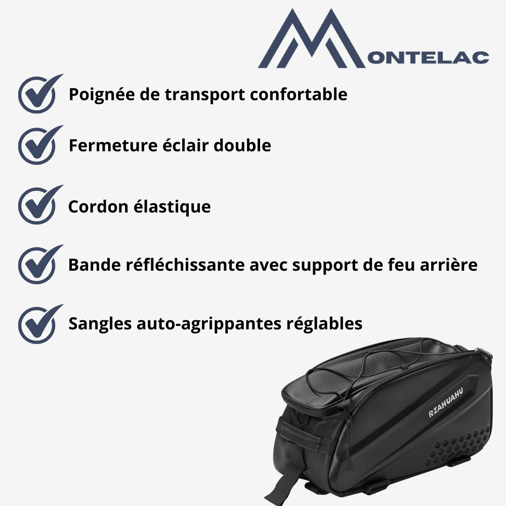 Sacoche de vélo rigide imperméable 25L pour porte - bagages - Montelac