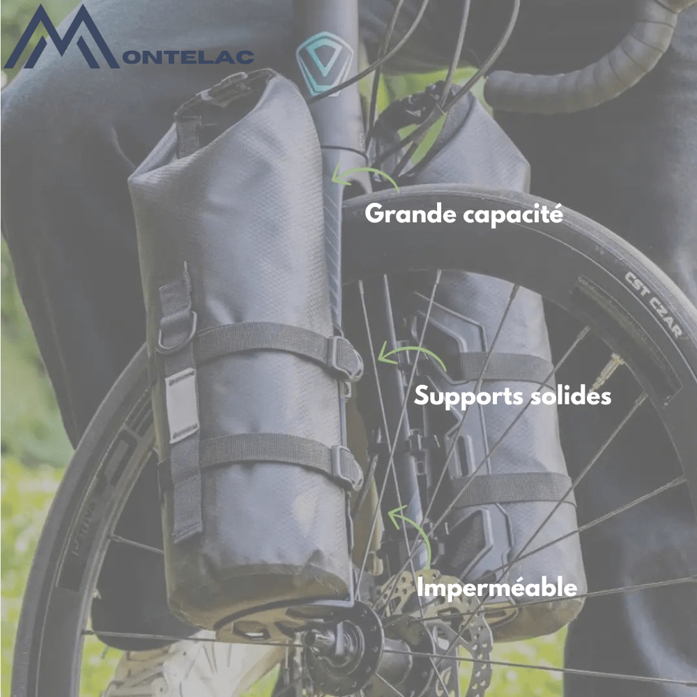 Sacoches de fourche imperméables robustes 5–7L pour vélo | Montelac - Montelac
