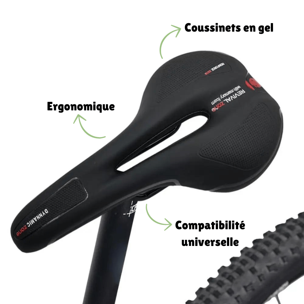 Selle de vélo ergonomique avec rembourrage en gel - Montelac