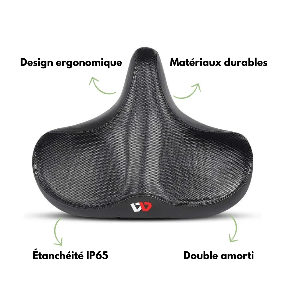 Selle de vélo ergonomique étanche avec amortisseur intégré - Montelac