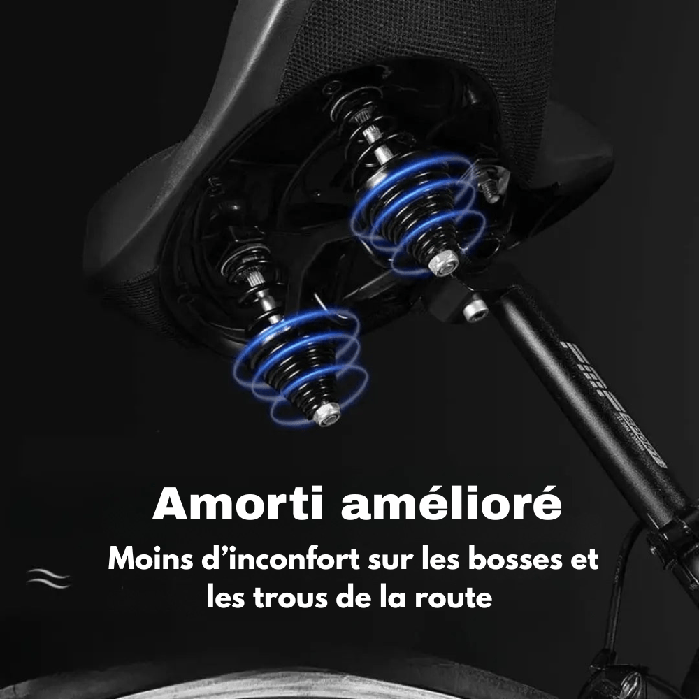 Selle de vélo ergonomique étanche avec amortisseur intégré - Montelac