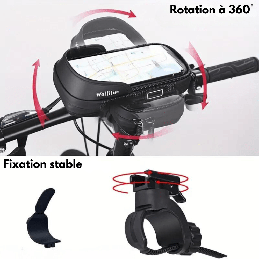 Support de téléphone étanche rotatif pour vélo - Montelac