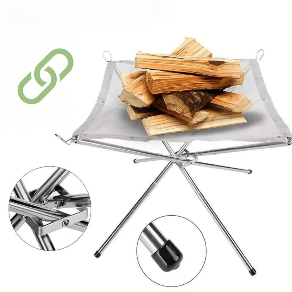 Support pliable pour feu de camp en acier inoxydable | Montelac - Montelac