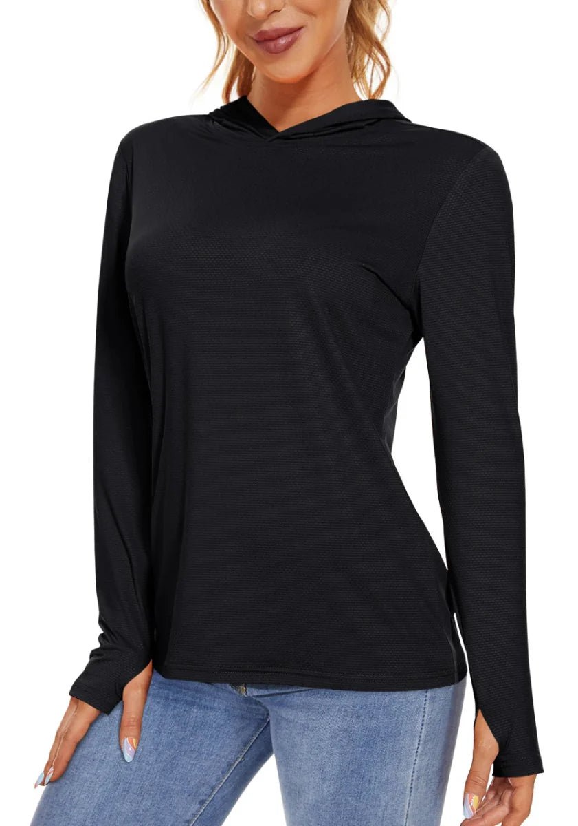 Sweat à capuche respirant à manches longues avec protection UV pour femme | Montelac - Montelac