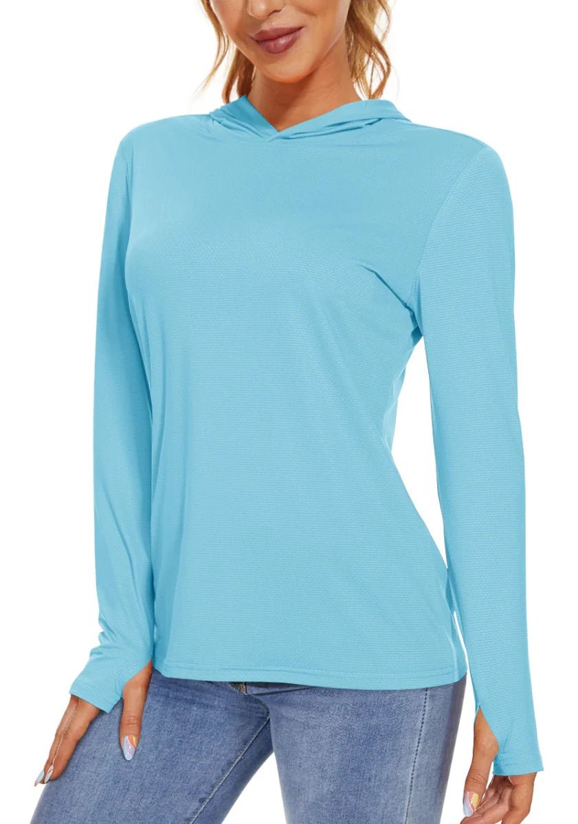 Sweat à capuche respirant à manches longues avec protection UV pour femme | Montelac - Montelac