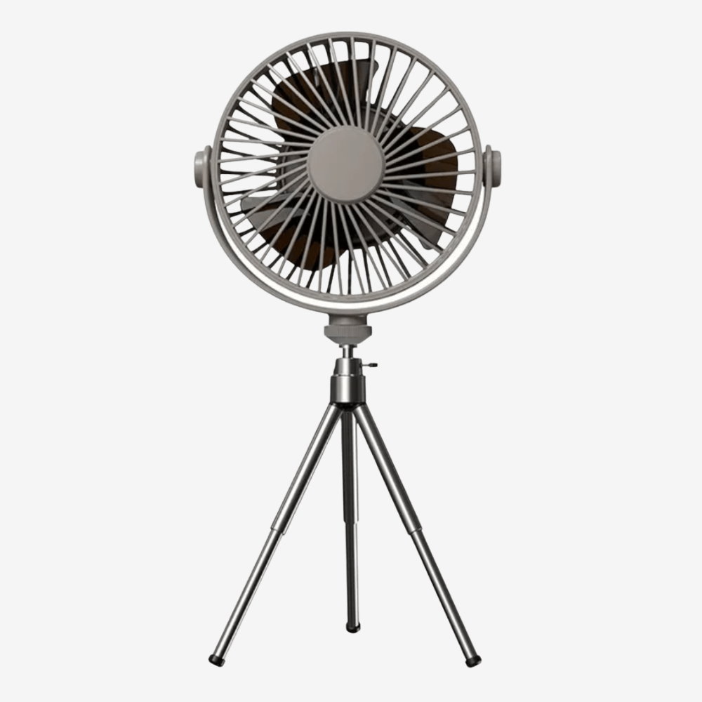 Ventilateur de camping rechargeable - LED intégré - Montelac