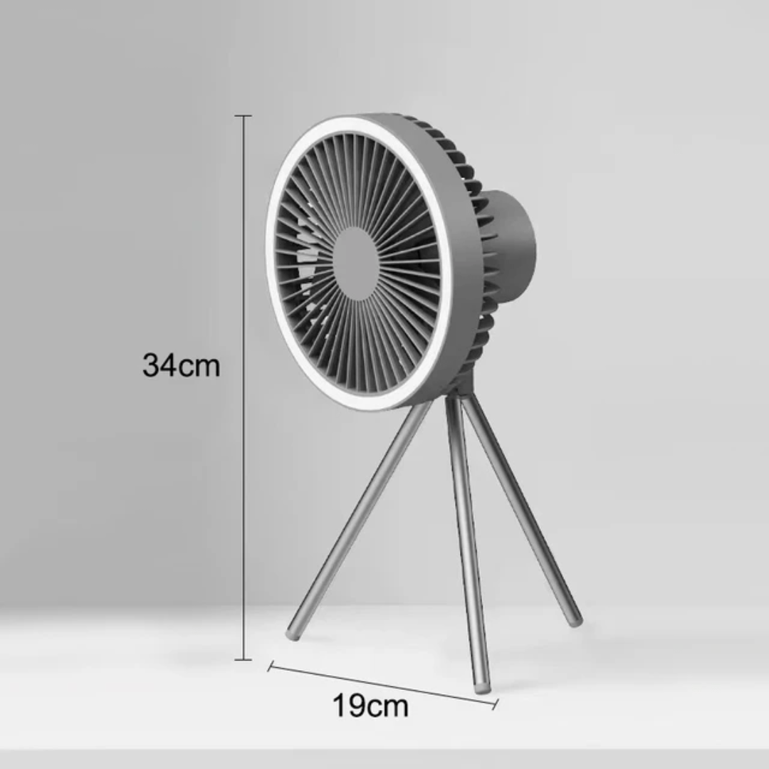 Ventilateur de camping rechargeable - LED intégré - Montelac