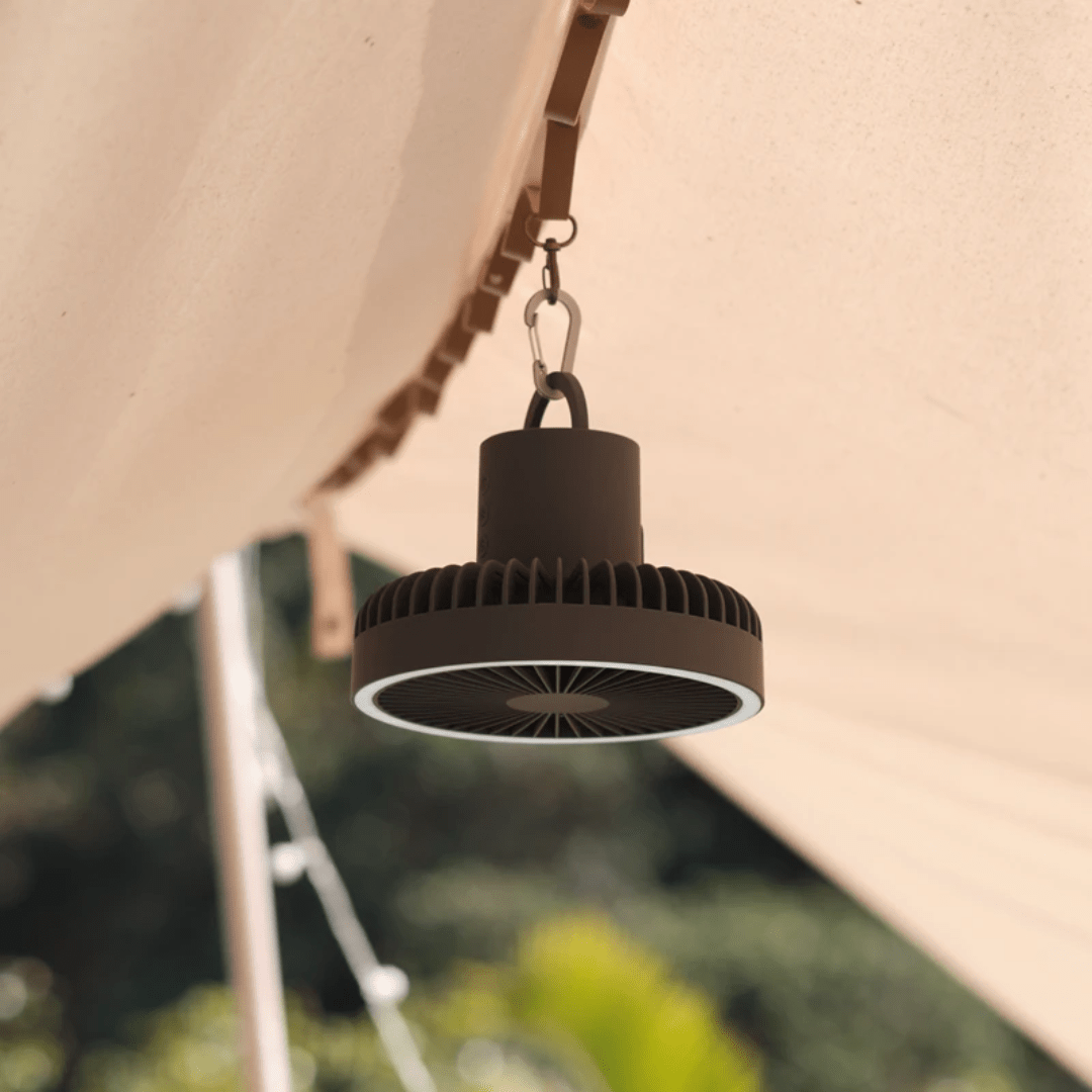 Ventilateur de camping rechargeable - LED intégré - Montelac