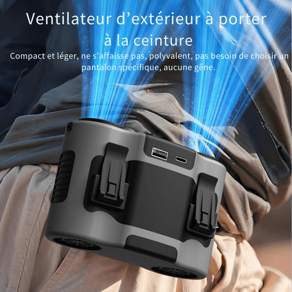 Ventilateur portable de taille 10000 mAh résistant et étanche | Montelac - Montelac