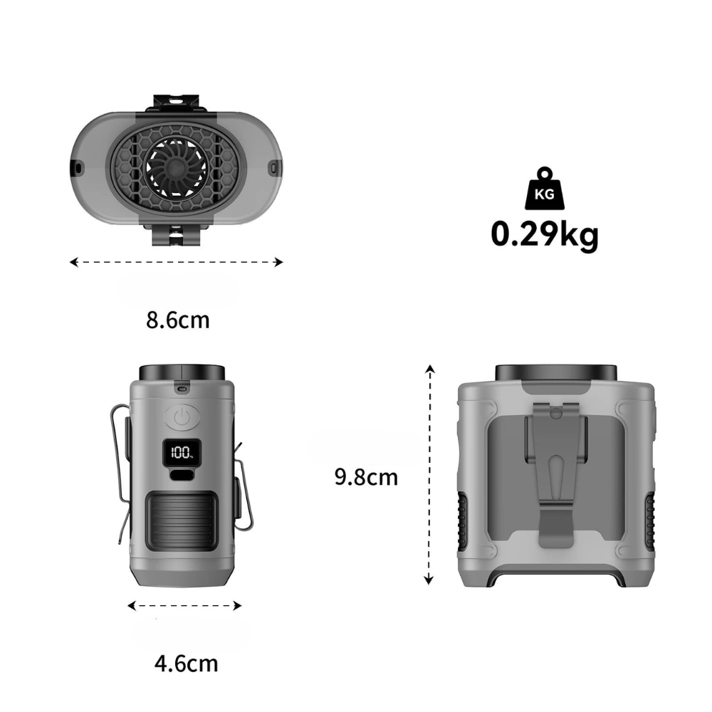 Ventilateur portable de taille 20000 mAh résistant et étanche | Montelac - Montelac