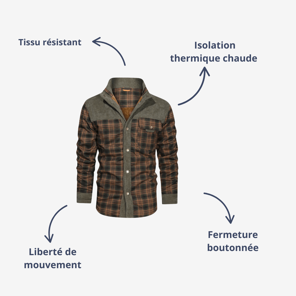 Veste chaude à carreaux pour homme | Montelac - Montelac