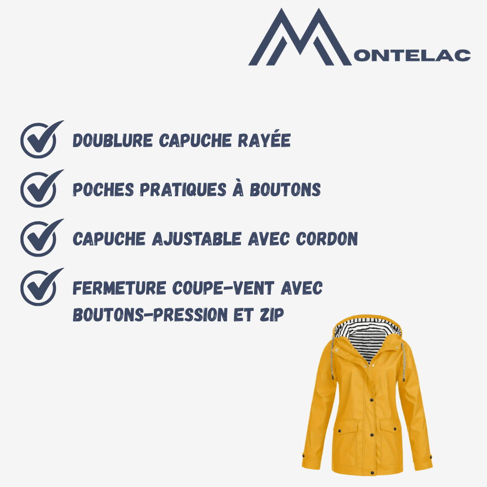 Veste imperméable coupe - vent avec capuche pour femme | Montelac - Montelac